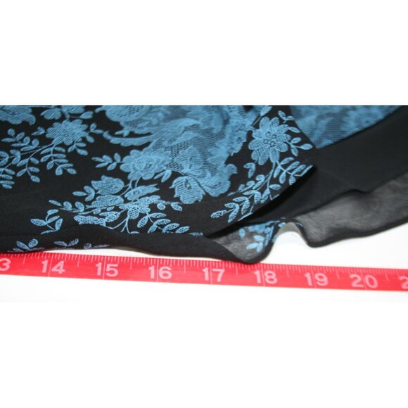 Express Y2K 100% Silk Maxi Skirt Womens M Black Floral Lace Print Fairy Grunge - Picture 6 of 6